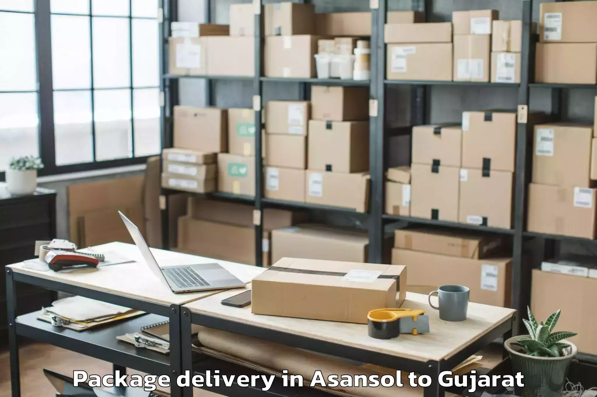 Professional Asansol to Sardarkrushinagar Dantiwada Ag Package Delivery